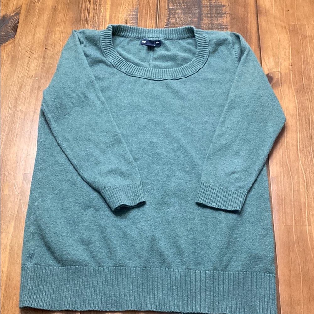 GAP Factory Green Crew Neck Sweater Soft Knit Casual